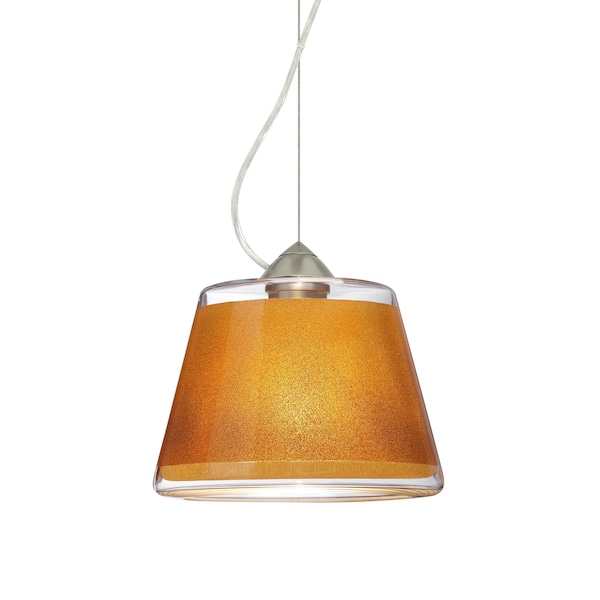 Besa Lighting Pica 9 Cord Pendant, Gold Sand, Satin Nickel Finish, 1x75W Incandescent 1KX-PIC9GD-SN - main